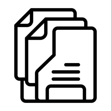 Beyaz geri gorund üzerindeki Belge Dizini simgesi, vektör illüstrasyonu 