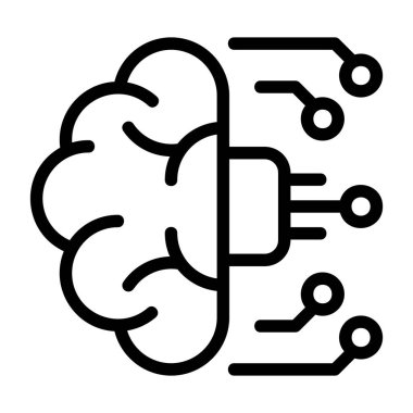 Beyaz geri gorund, vektör illüstrasyonunda Bilişsel Hesaplama simgesi