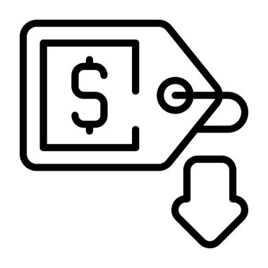 Beyaz sırt gorandası üzerinde Price / slash simgesi, vektör illüstrasyonu