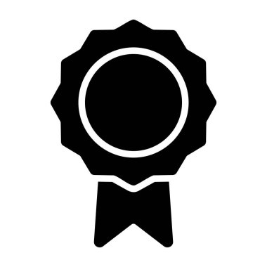 Beyaz sırt gorandası üzerinde madalya simgesi, vektör illüstrasyonu