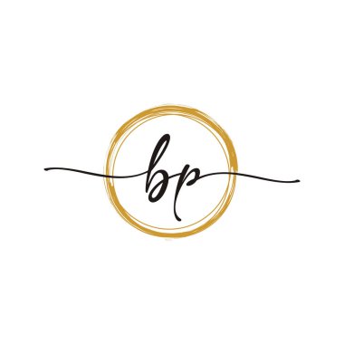 Harf B P İlk Güzellik Logosu Şablonu