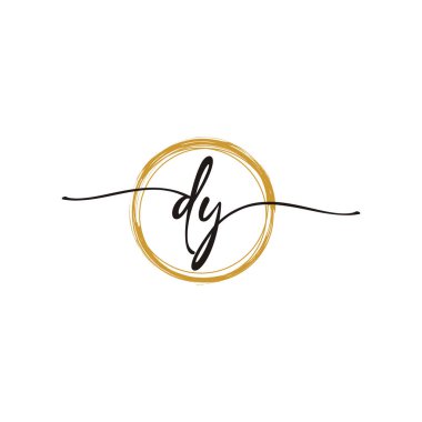 D Y İlk Betik Harf Logo Şablonu