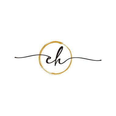 E H İlk Betik Harf Logo Şablonu