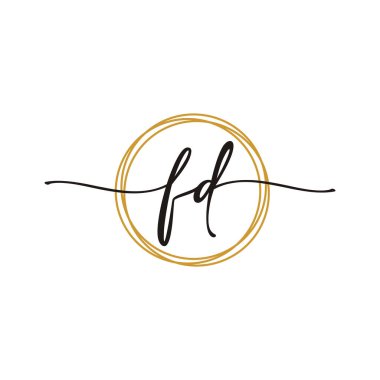 F D İlk Betik Harf Logo Şablonu