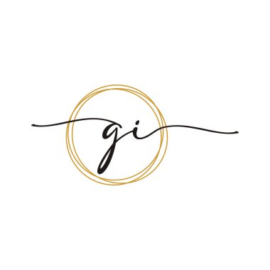 G I İlk Betik Harf Logo Şablonu