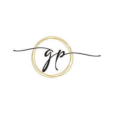 G P İlk Betik Harf Logo Şablonu