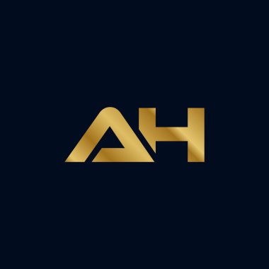 Altın Harf A H İlk Logo Şablonu