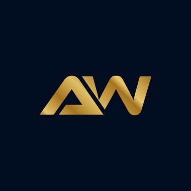 Altın Harf A W İlk Logo Şablonu