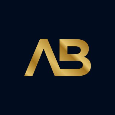 Altın Harf A B İlk Logo Şablonu