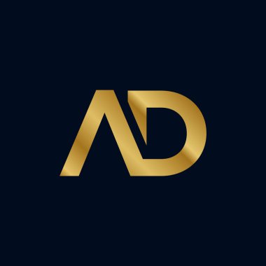 Altın Harf A D İlk Logo Şablonu