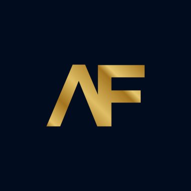 Altın Harf A F İlk Logo Şablonu