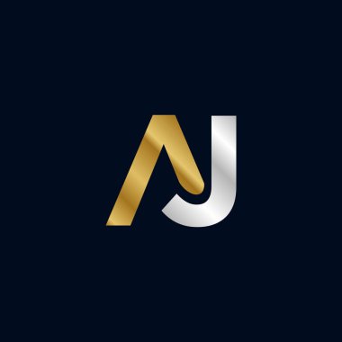 Altın Harf A J İlk Logo Şablonu