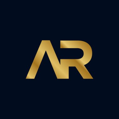 Altın Harf A R İlk Logo Şablonu