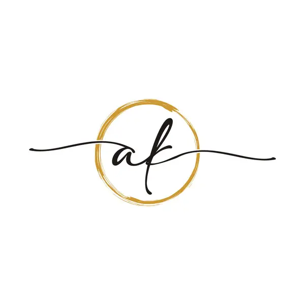 Bir K Başlangıç Betiği Harf Logo Şablonu