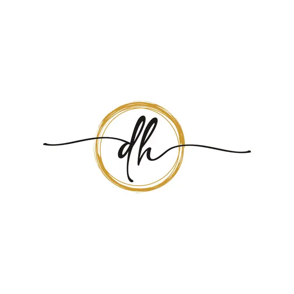 D H İlk Betik Harf Logo Şablonu