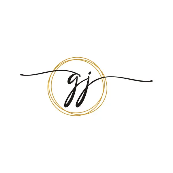 G J İlk Betik Harf Logo Şablonu
