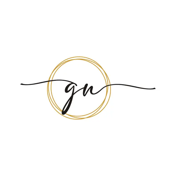 G N İlk Betik Harf Logo Şablonu