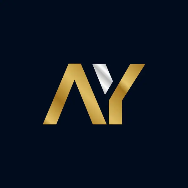 Altın Harf A Y İlk Logo Şablonu
