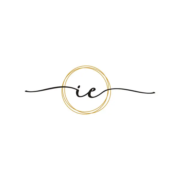 Altın I E İlk Senaryo Harf Logo Şablonu