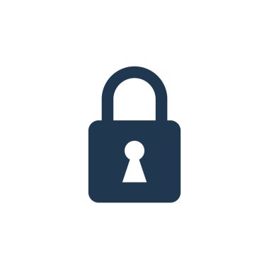 Basit Asma Kilit Simgesi Vektör Şablonu