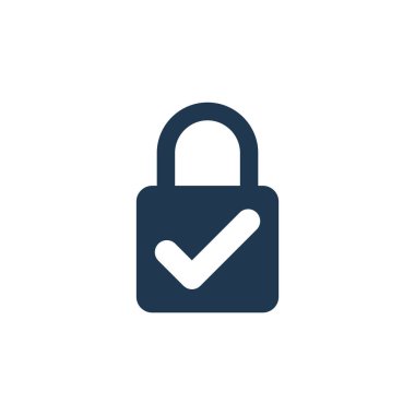 Basit Asma Kilit Simgesi Vektör Şablonu