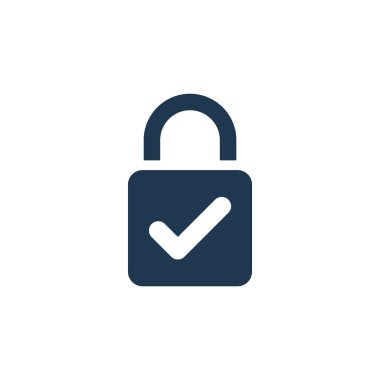 Basit Asma Kilit Simgesi Vektör Şablonu