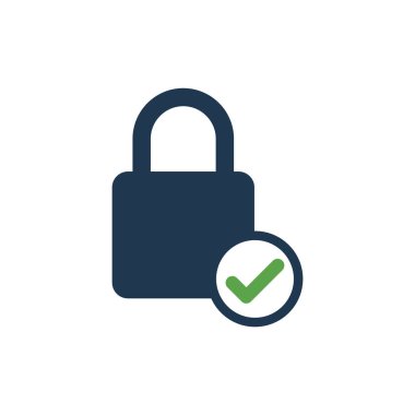 Basit Asma Kilit Simgesi Vektör Şablonu