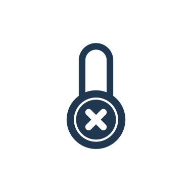 Basit Asma Kilit Simgesi Vektör Şablonu