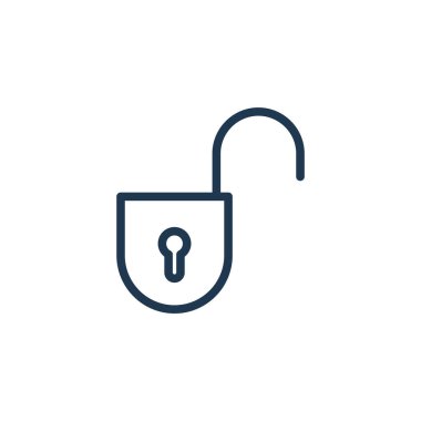 Basit Asma Kilit Simgesi Vektör Şablonu