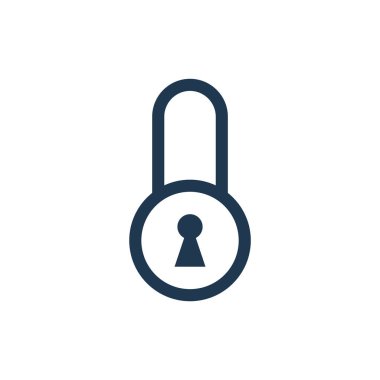 Basit Asma Kilit Simgesi Vektör Şablonu