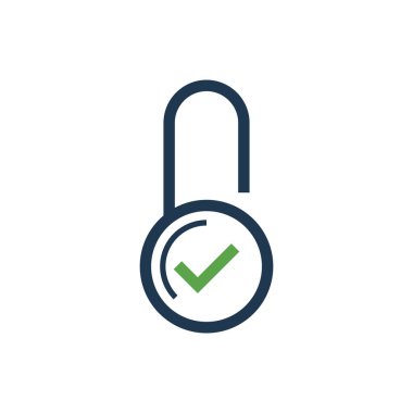 Basit Asma Kilit Simgesi Vektör Şablonu