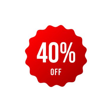 % 40 Etiket İndirim Sancak Vektör Şablonu