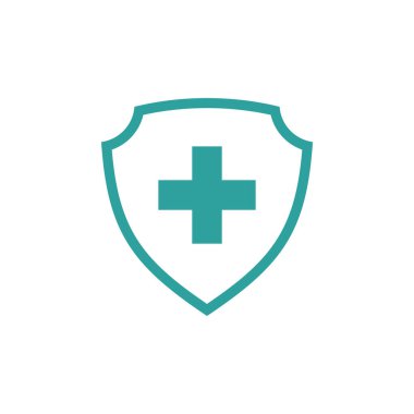 Sağlık Hizmetleri Çapraz Kalkan Simgesi Vektör Şablonu