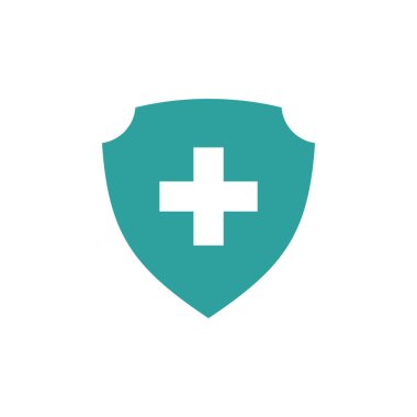 Sağlık Hizmetleri Çapraz Kalkan Simgesi Vektör Şablonu