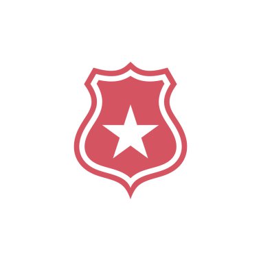 Polis Yıldızı Kalkan Simgesi Vektör Şablonu