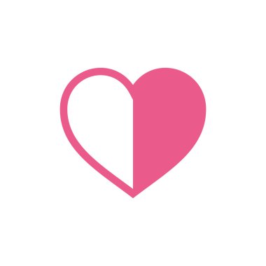 Kalp Şekli Aşk Simgesi Vektör Şablonu