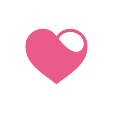 Kalp Şekli Aşk Simgesi Vektör Şablonu