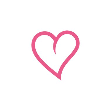 Kalp Şekli Aşk Simgesi Vektör Şablonu