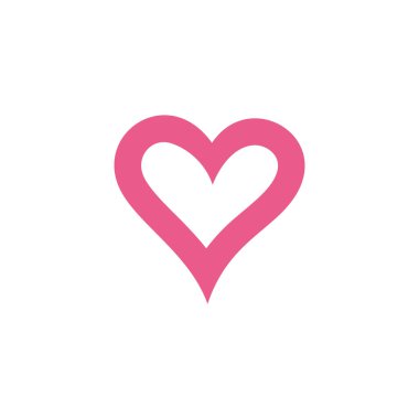 Kalp Şekli Aşk Simgesi Vektör Şablonu