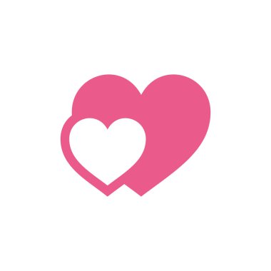 Kalp Şekli Aşk Simgesi Vektör Şablonu