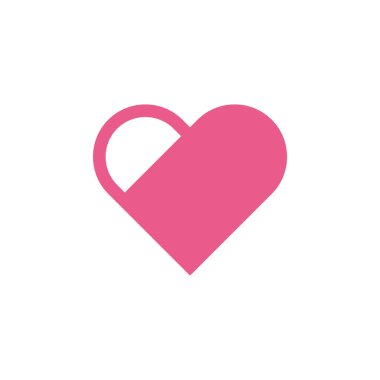 Kalp Şekli Aşk Simgesi Vektör Şablonu