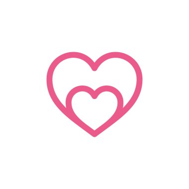 Kalp Şekli Aşk Simgesi Vektör Şablonu