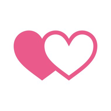 Kalp Şekli Aşk Simgesi Vektör Şablonu