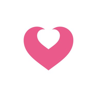 Kalp Şekli Aşk Simgesi Vektör Şablonu