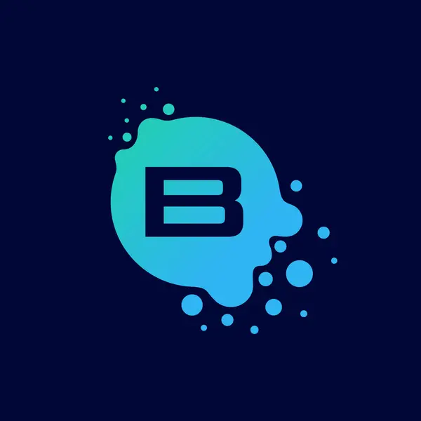 Harf B Başlangıç Sıvı Bubble Modern Logo Şablonu