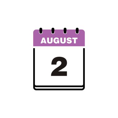 August Takvim Simgesi Vektör Şablonu