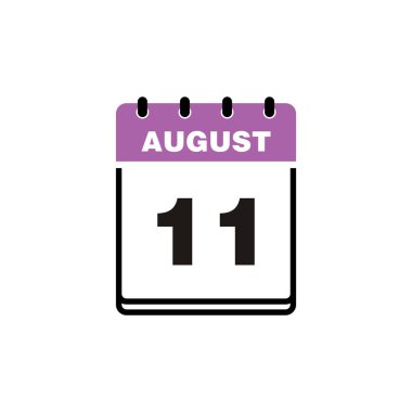 August Takvim Simgesi Vektör Şablonu