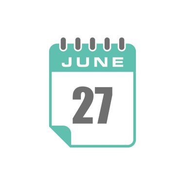 June Takvim Simgesi Vektör Şablonu