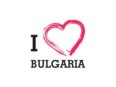 Bulgaristan 'ı Seviyorum Avrupa Ülke Harf Vektörü Şablonu