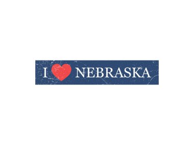 Nebraska Grunge Harf Vektör Şablonunu Seviyorum